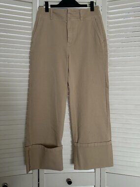 Pilcro Relaxed Cuffed Trousers Size 27 Neutral